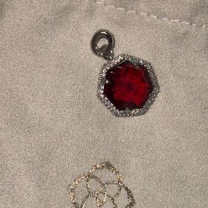Kendra Scott Elegant Red Gemstone Charm  Pendant